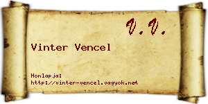 Vinter Vencel névjegykártya